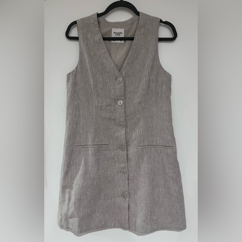 A&F Mara Linen Blend Vest Dress
